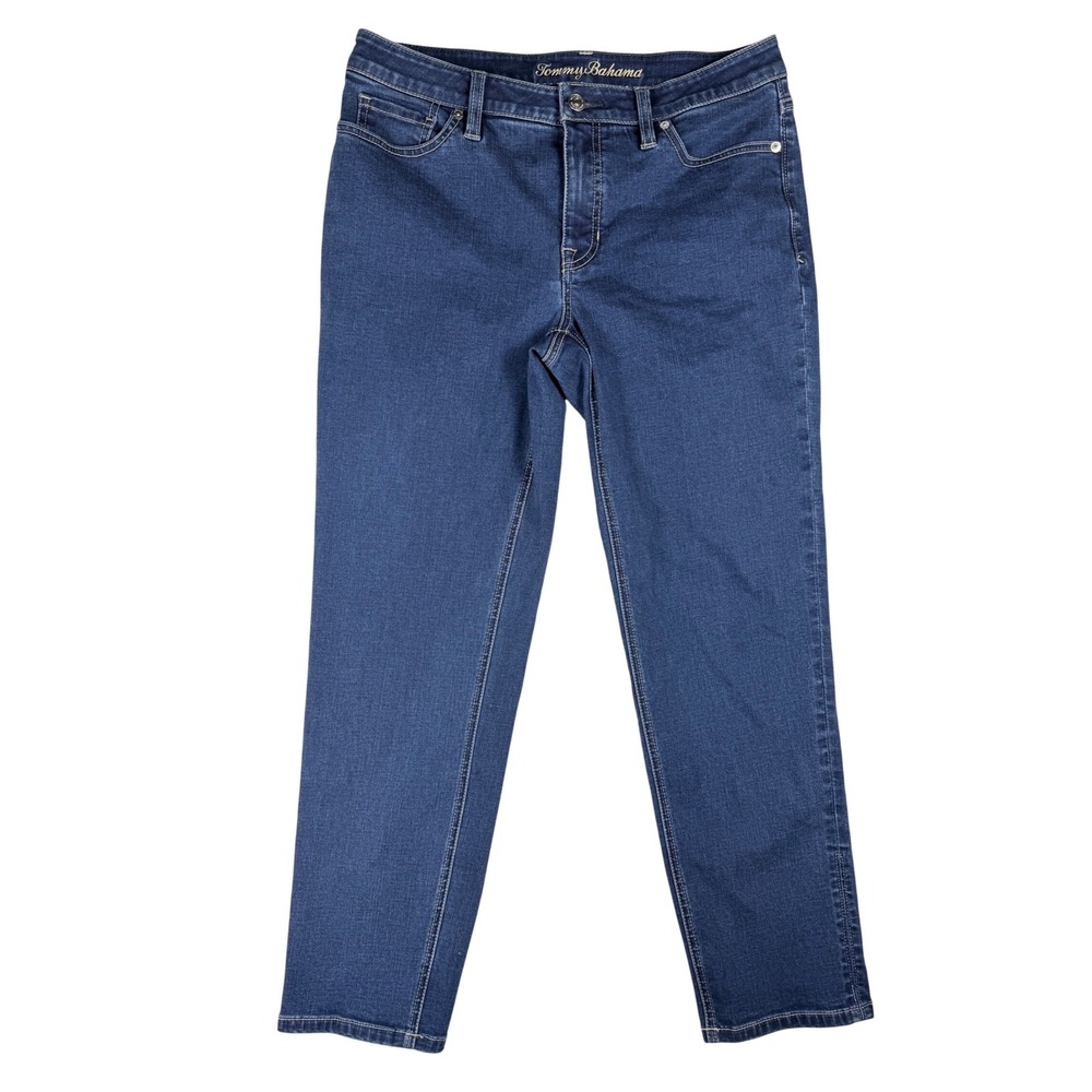 Tommy Bahama Womens Mid Rise Slim Boyfriend Jeans Dark Wash Blue Size 6/29